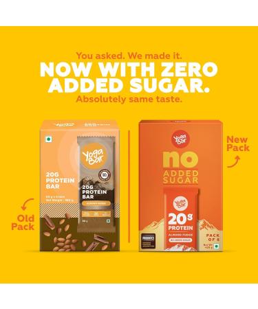 Yoga.bar 20g Protein Bars - Almond Fudge Flavor (6 x 70g) | Healthy Snack for Fitness | International Shipping Available - Buy Online on GoSupps.com