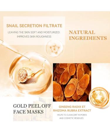VEROA Peel Off Face Masks With Brush & Gold Serum 24K Gold Face Peel Mask Added Ginseng Extract Deep Skin Clean Purifying Acne for Blackheads Dirt Oil Control Pores Shrinking (50g+17ml) - Buy Online on GoSupps.com