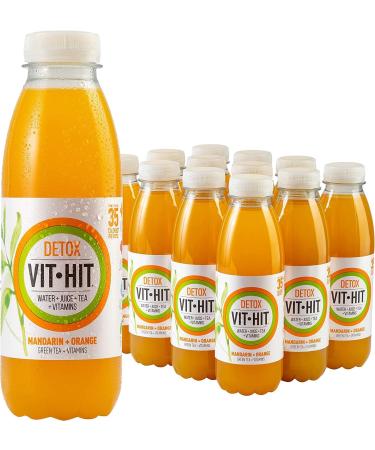 Vit Hit Energy Drink 12x500ml (Detox - Mandarin + Orange) Detox - Mandarin + Orange 41.67 ml (Pack of 12) - Buy Online on GoSupps.com