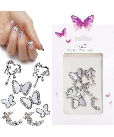 Nail Art Decor - Cute Nail Charm | Rhinestones Butterflies Metal Nail Art Crystal Nail Studs Jewelry 3D Butterflies Charm Design for Salon & Home Acrylic Nail DIY Dalian - Buy Online on GoSupps.com