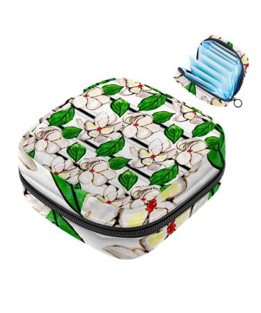 Storage bags for women's bandages floral patterns portable menstrual insert panty lip inlays tampons women's bandages storage holder for women school office multicolored 08