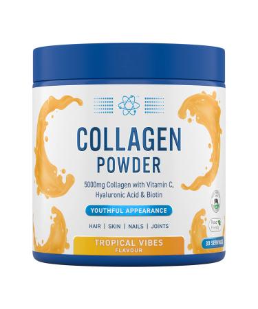 Applied Nutrition Collagen Powder - Tropical Vibes Flavour - 5000mg Hydrolysed Bovine Flavoured Collagen Peptides with Vitamin C Hyaluronic Acid & Biotin (165g - 30 Servings)