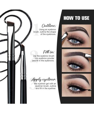EIGSHOW Double Ended Makeup Brush - Angled Eyebrow & Ultra Fine Eyeliner Brush (D104) - Buy Online on GoSupps.com
