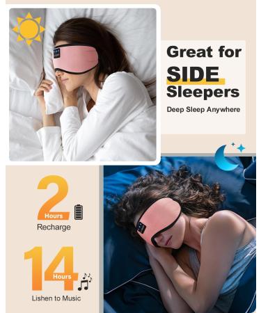 LC-dolida Bluetooth Sleep Mask with Headphones - 10-14 Hour Playtime, 100% Blackout Cotton Eye Covers for Sleeping - Zero Pressure Eye Mask, Baby Pink - Buy Online on GoSupps.com