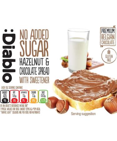 Diablo NO ADDED SUGAR Hazelnut Chocolate Spread 350g Pack of 1 - Buy Online on GoSupps.com