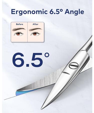 Silver Eyebrow and Facial Hair Scissors Set with Brush - Men's Nose and Mustache Trimmer, Women's Grooming Tool - Precision Stainless Steel Blades - Buy Online on GoSupps.com