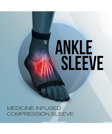 NUFABRX Ankle Compression Sleeve - Pain Relief for Men & Women | Arthritis, Tendonitis, Plantar Fasciitis Support - Buy Online on GoSupps.com
