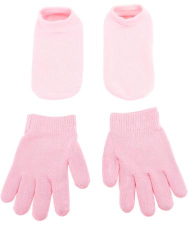 Moisturizing Gel Gloves Socks Set Soft Hands Feet Care Elastic Skin with Cream for Dry Cracked Feet Hands (Pink) - Buy Online on GoSupps.com