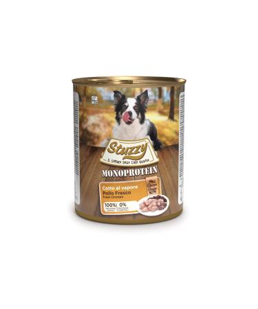 Stuzzy, Wet Food for Adult Dogs, Chicken flavor, single-protein pâté preparation - Total 4.8 kg (6 cans x 800 g)