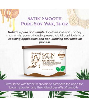 Satin Smooth Organic Soy Wax 14 oz - Eco-Friendly Smooth Finish for Hair Removal | International Shipping Available - Buy Online on GoSupps.com