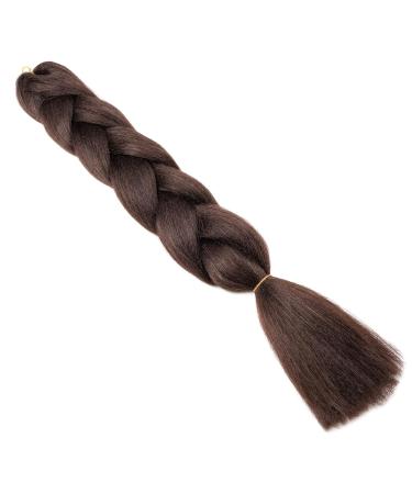 Buy Gairyan Brown Jumbo Braids Extensions | 24-Inch Kanekalon Synthetic Box Braids | 1 Piece Medium Brown Hair for Braiding - Buy Online on GoSupps.com