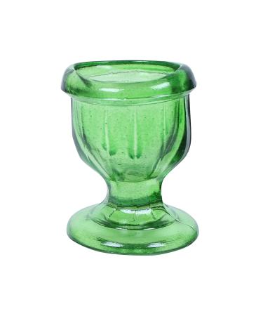 Glass Eye Wash Cup with Engineering Design to Fit Eyes for Effective Eye Cleansing - Eye Shaped Rim Snug Fit (Green)