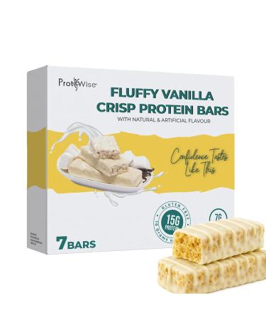 ProtiWise High Protein 15g Bar | 7/Box | Weight Loss Diet KETO Friendly Hunger Control Meal Replacement | Gluten Free Low Fat Low Sugar (Fluffy Vanilla Crisp)
