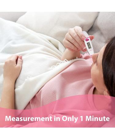 EasyHome Basal Body Thermometer for Fertility Prediction - Accurate Digital BBT with Memory Recall and Premom App Integration (Pink) - Buy Online on GoSupps.com