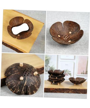 Ciieeo 4pcs Coconut Shell Soap Dish Soap Holders Draining Soap Holder Bar Soap Holder Wooden Soap Holder Bathroom Soap Container Wood Trim Coconut Shell + Wood Southeast Asia Bracket Coffeex4pcs 13x13cmx4pcs - Buy Online on GoSupps.com
