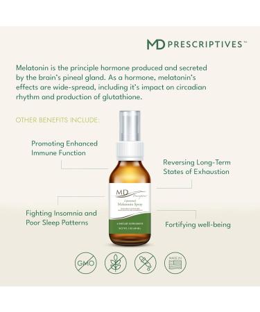 MD Prescriptives Liposomal Melatonin Dietary Supplement 3mg Spray - Enhanced Absorption to Help Encourage Restful Regular Sleep - Suitable for Vegetarians - 75 Servings - 30 ml - Buy Online on GoSupps.com