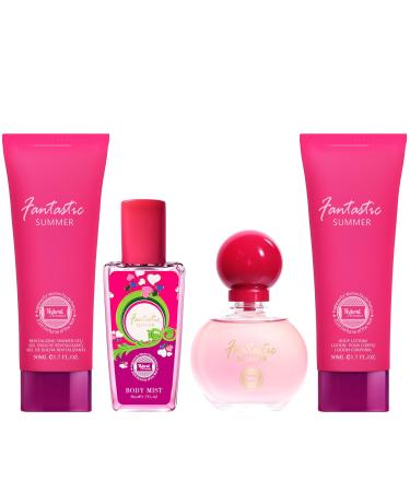 HyBrid & Company Fantastic Summer 4Pcs Gift Set For Women 50ml-Perfume&50ml-Mist&50ml-Bodylotion&50ml-Shower Gel - Buy Online on GoSupps.com