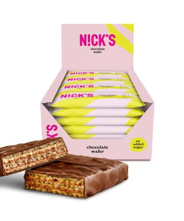 Nicks bar chocolate wafer low carb waffle biscuits chocolate bars 165 calories snack bar without sugar additive gluten -free sweets (24 kexbar x 35g) chocolate wafer 35 g (24 Pack) - Buy Online on GoSupps.com