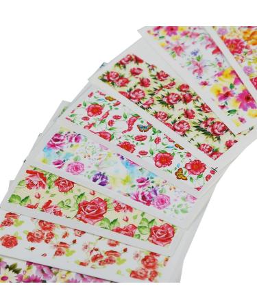 Nail Sticker 24 Sheets/Set Nail Art Stickers Strips Self-Adhesive Mix Color Manicure Decals Kit Flower Manicure Accessory Decoration for Girls and Women - Buy Online on GoSupps.com