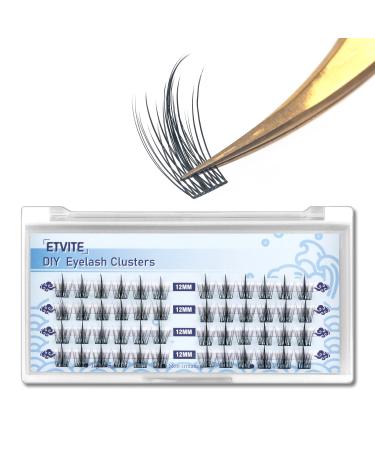 DIY Eyelash Extensions Lash Clusters Individual Lashes  48 Clusters D Curl  Spikes Wispy Reusable Long Lasting Natural Look(Spikes-14mm) 14mm Spikes Style
