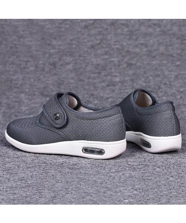 Diabetic Slippers for Women & Men - Wide Width Lightweight Shoes with Adjustable Closure - Grey - Buy Online on GoSupps.com