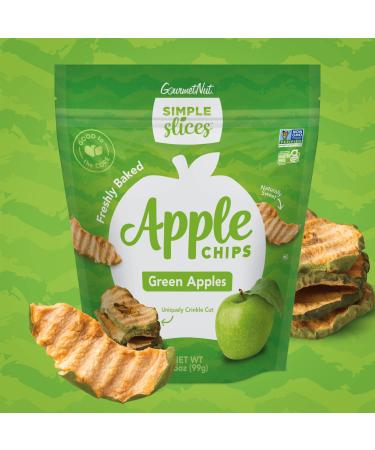 Gourmet Nut Simple Slices Baked Green Apple Chips - 3 Pack, 10.5oz Total - USA Grown, No Added Sugar - Buy Online on GoSupps.com