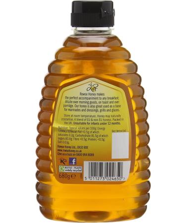 Rowse Squeezable Blossom Honey 680g - Pure and Natural Honey - 1 Pack - Buy Online on GoSupps.com