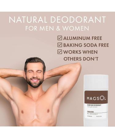 MAGSOL Natural Deodorant for Men & Women - Mens Deodorant with Magnesium - Perfect for Ultra Sensitive Skin Aluminum Free Deodorant for Women Baking Soda Free (2 Pack Bundle: Sandalwood & Hunter) - Buy Online on GoSupps.com
