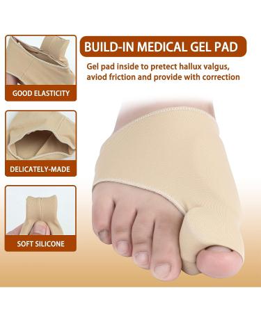 Bunion Pain Relief Socks: Hallux Valgus Corrector for Women and Men - Toe Straightener for Hammer Toes - Orthotic Bunion Splint Brace (Beige, 1 Pair) - Buy Online on GoSupps.com