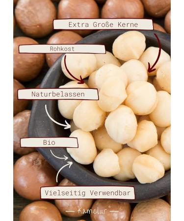 Buy Kamelur 1kg Organic Raw Macadamia Nuts - Class 1 Unshelled & Untreated - Premium Quality for Healthy Snacking - Buy Online on GoSupps.com