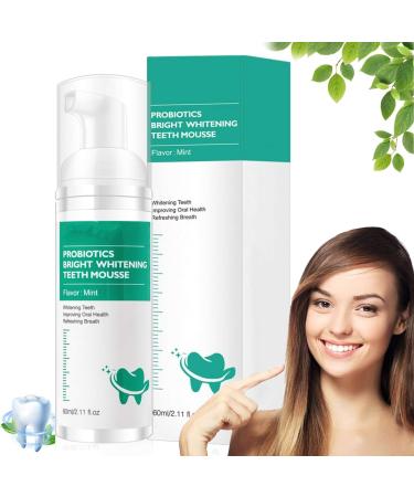 Probiotics Bright Whitening Teeth Mousse, Herbal Brightening Oral Repair Mousse, Teeth Whitening Mouthwash Foam, Teeth Mousse Refreshing Breath Deep Cleaning Teeth