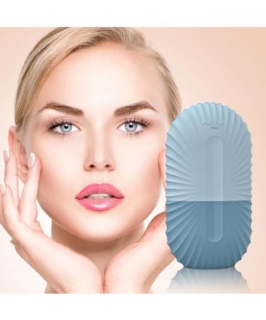 Buy Ice Face Scooter - Reusable Cooling Silicone Ice Cube Roller for Facial Massage & Skin Care - Long-Lasting Ice Mold - Shell Pattern Blue - Buy Online on GoSupps.com