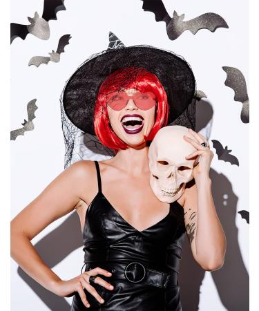 PLANTURECO Red Wig with Bangs and Neon Glasses - Bachelorette Party Wigs - Buy Online on GoSupps.com