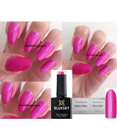 Bluesky Gel Nail Polish PINK SHIMMER Tuitti Fruitti Bright Pink Shimmer Spring Summer Color 80506 UV LED Soak Off 10ml