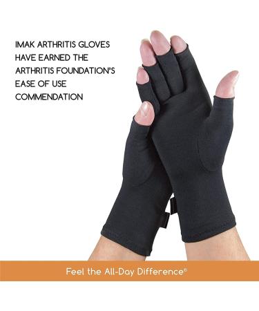 Imak Compression Arthritis Gloves - Black, Large - Pain & Stiffness Relief for Hands (2 Gloves) - Buy Online on GoSupps.com