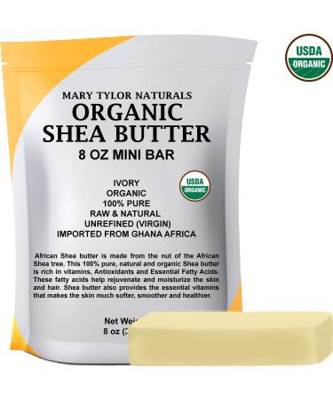 Mary Tylor Naturals Organic Shea Butter 8 oz - USDA Certified Raw & Unrefined from Ghana - Ideal for Hair Skin Nails & DIY Projects - Buy Online on GoSupps.com