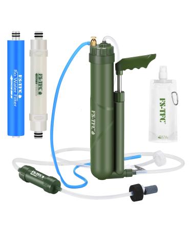 FS-TFC Portable Water Filter Survival Gear High Precision and Large Flow Optional 2 in 1 Water Purification for Hiking, Camping, Travel, and Emergency Preparedness