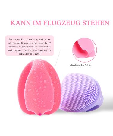 Yeadmal Silicone Facial Cleaning Brush 2-Part Soft Face Scrubber for Women | Pink & Purple Face Brush for Deep Cleaning - Buy Online on GoSupps.com