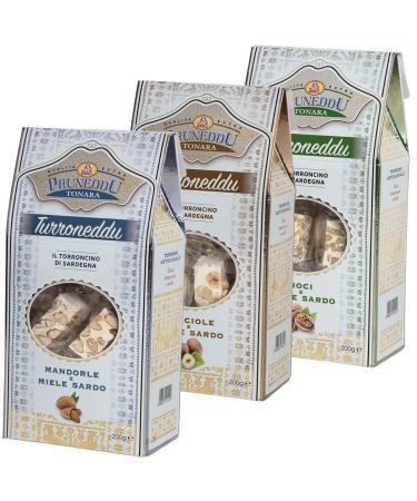 La vela pleasure world gift set "Torroncini from Sardinia" 3 x Torrone almond - hazelnut - walnut handcrafted in family business white nougat with sardinish honey