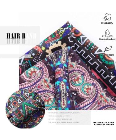 Boho Headbands Set A - 3Pcs | Wide Knotted Turban Hairbands for Women and Girls | Floral Cotton Yoga Hair Wraps - Buy Online on GoSupps.com