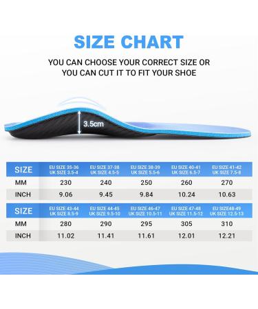 PCSSole Orthopedic Insoles for Men & Women | Comfort for Flat Feet Plantar Fasciitis & Heel Spur | EU43-44 (28cm) - Ideal for Work Leisure & Sports - Buy Online on GoSupps.com