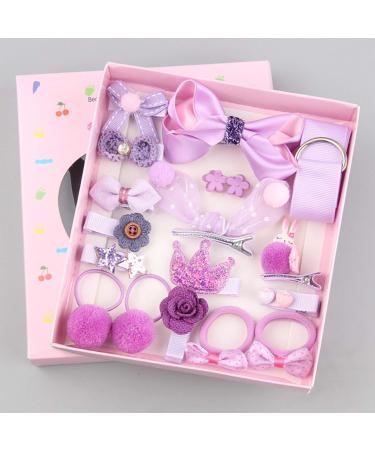 Purple 18-Part Hair Clip Set for Girls | Cute Hair Accessories for Toddlers & Babies | Perfect Birthday Gift - Buy Online on GoSupps.com