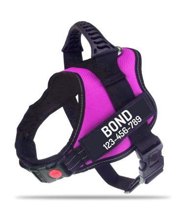 Pawpawify dog harnesses against pulling personalizing with the name and telephone number hard-wearing prevents tug pulling or choking for training and walking s chest 20-25in pink