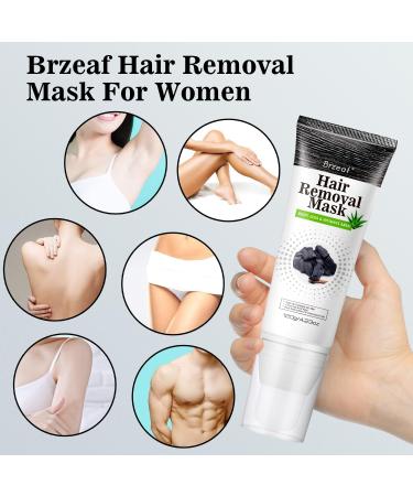 Brzeaf Hair Removal Cream & Charcoal Mask - Effective Painless Depilatory Solution for Legs Bikini Arms & Underarms for Women & Men - Buy Online on GoSupps.com
