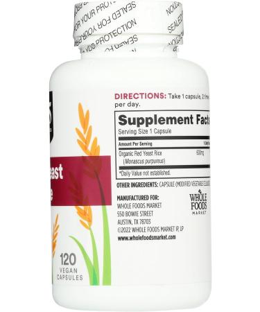 365 by Whole Foods Market Red Yeast Rice 600mg 120 Count - Buy Online on GoSupps.com