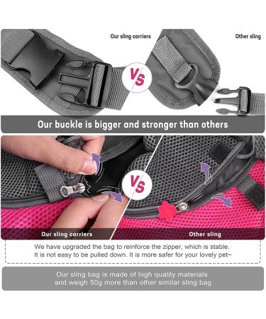 YUDODO Pet Dog Sling Carrier | Breathable Mesh Travel Safe Sling Bag for Dogs Cats | Medium Size | Black Reflective (1 Pack) - Buy Online on GoSupps.com