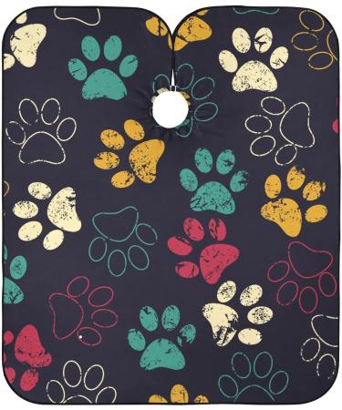 Waterproof Barber Cape - Blue Cat's Paw & Cheetah Haircut Bib for Men & Women | Unisex Hair Cutting Cape - Buy Online on GoSupps.com