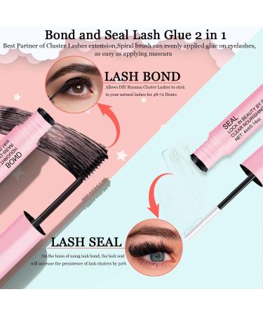 Missicee 2 in 1 Bond and Seal Lash Glue for DIY Cluster Lashes - Super Strong Hold, Latex-Free, Waterproof Formula for Sensitive Eyes | 72Hr Hold - Buy Online on GoSupps.com