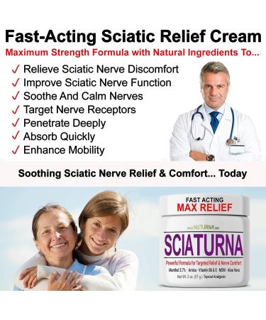 Sciatica Nerve Cream - Maximum Strength Comfort Cream for Feet, Hands, Legs, Toes, Back, Best Reliever - Natural Ultra Strength Arnica, MSM, Menthol, Soothing Comfort, Large 4 Oz - Buy Online on GoSupps.com