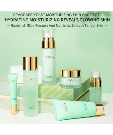 Sea Grape Skincare Set | 6-In-1 Facial Cleanser Toner Serum & More | Perfect Moisturizing Gift for Women - Buy Online on GoSupps.com